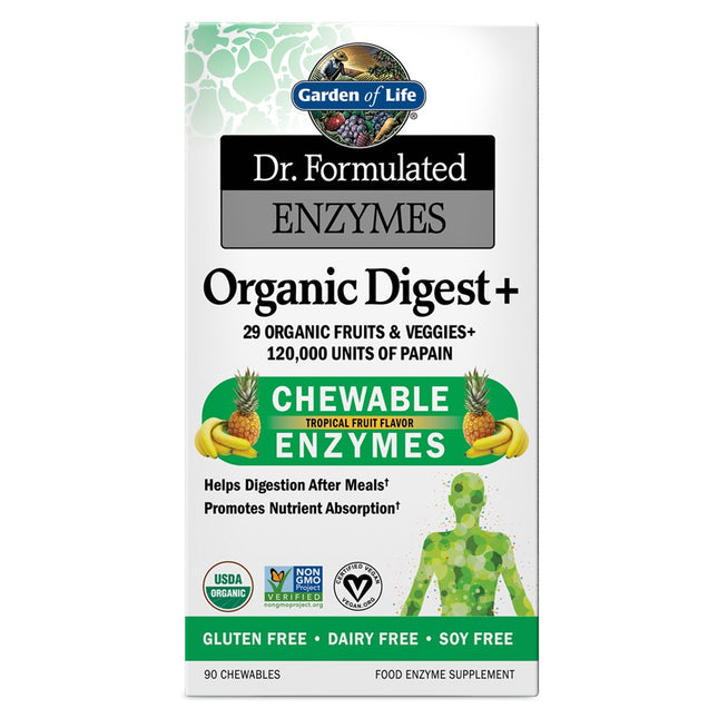 Dr. Formulated Enzymen Organic Digest+ (60 kauwtabletten) Garden of Life