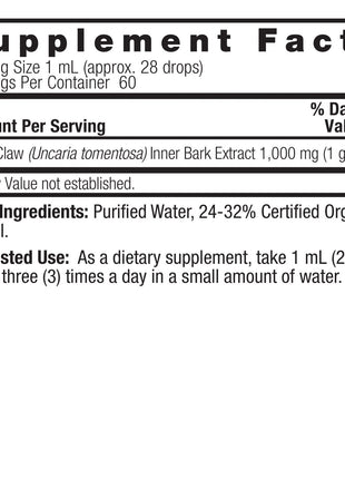 Cat’s Claw Extract – Alcoholvrij Kruidenextract (2000 mg per dosering) - Nature's Answer - SuperfoodShop