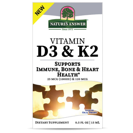 Vitamine D3 & K2 Druppels - 250 doseringen - Nature's Answer - SuperfoodShop