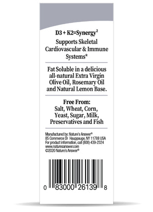 Vitamine D3 & K2 Druppels - 250 doseringen - Nature's Answer - SuperfoodShop