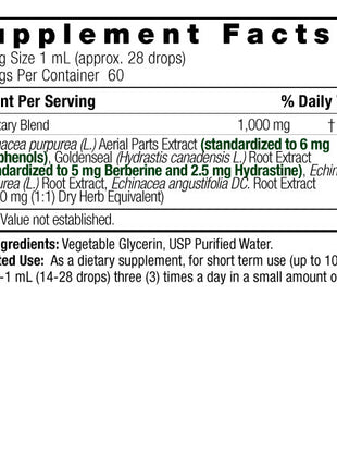 Echinacea & Goldenseal Vloeibaar Extract – 59ml – Alcoholvrij