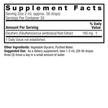 Siberische Ginseng (Eleuthero) extract - Alcoholvrij 60ml - Nature's Answer - SuperfoodShop