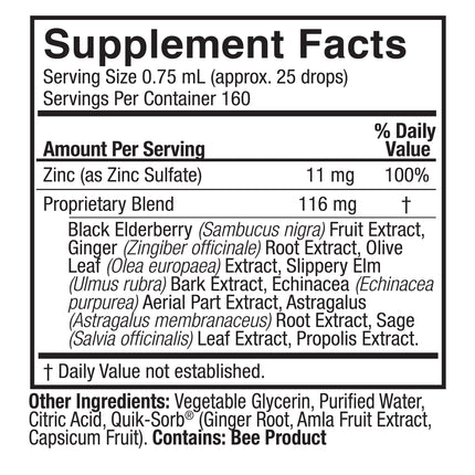 Ionic Zinc Immune met Black Elderberry – 120 ml Vloeibaar Extract
