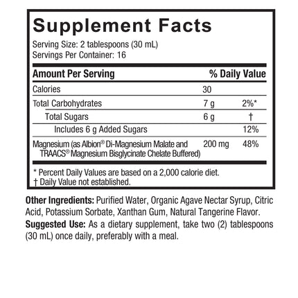 Vloeibare Magnesium Bisglycinaat & Malaat – Mandarijnsmaak (480 ml) - Nature's Answer - SuperfoodShop