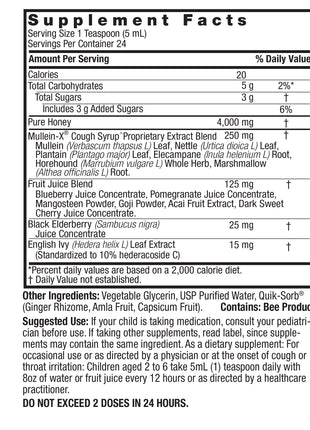 Mullein - X Kids Hoestsiroop – Natuurlijke Hoestdrank voor Kinderen (120 ml) - Nature's Answer - SuperfoodShop