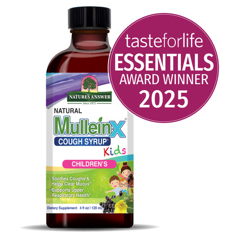 Mullein - X Kids Hoestsiroop – Natuurlijke Hoestdrank voor Kinderen (120 ml) - Nature's Answer - SuperfoodShop