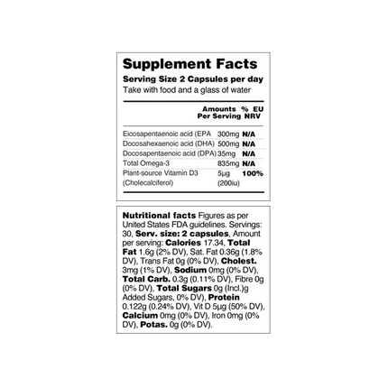 Omega-3-Algenöl – 60 Tage – 100 % pflanzlich und nachhaltig