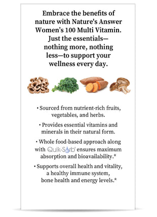 Women’s 100 Multivitamin – 60 Capsules - Nature's Answer - SuperfoodShop