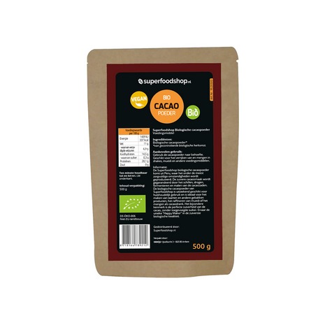Bio Kakaopulver – 500g – Roh &amp; Ungesüßt