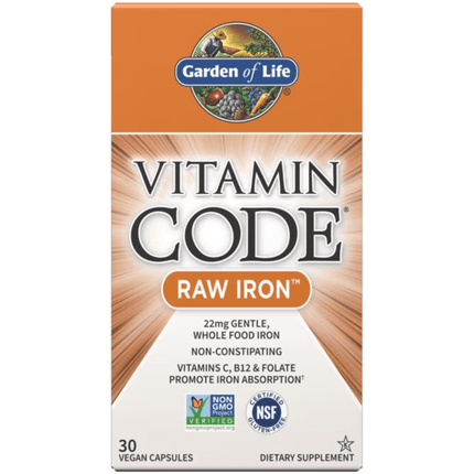 Vitamin Code RAW IJzer – Plantaardig & Zuiver - (30 capsules) - Garden of Life - SuperfoodShop