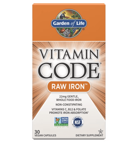 Vitamin Code RAW IJzer – Plantaardig & Zuiver - (30 capsules) - Garden of Life - SuperfoodShop