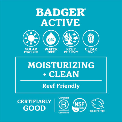 Badger Clear Zink-Mineral-Sonnenschutz LSF 30 – 87 ml – Duftneutral &amp; Bio