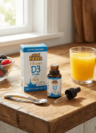 Vitamine D3 Druppels voor Kinderen – 400 IU (10 mcg) - Natural Factors - SuperfoodShop