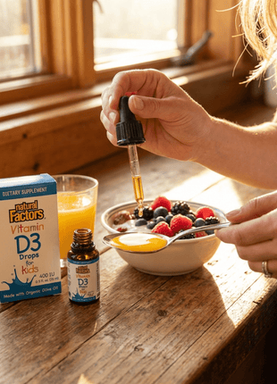 Vitamine D3 Druppels voor Kinderen – 400 IU (10 mcg) - Natural Factors - SuperfoodShop
