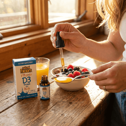 Vitamine D3 Druppels voor Kinderen – 400 IU (10 mcg) - Natural Factors - SuperfoodShop